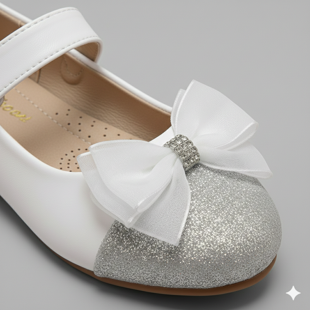 🌸 Chaussures Mary Jane élégantes à paillettes et nœud pour filles – Ballerines de fête et d'occasion spéciale