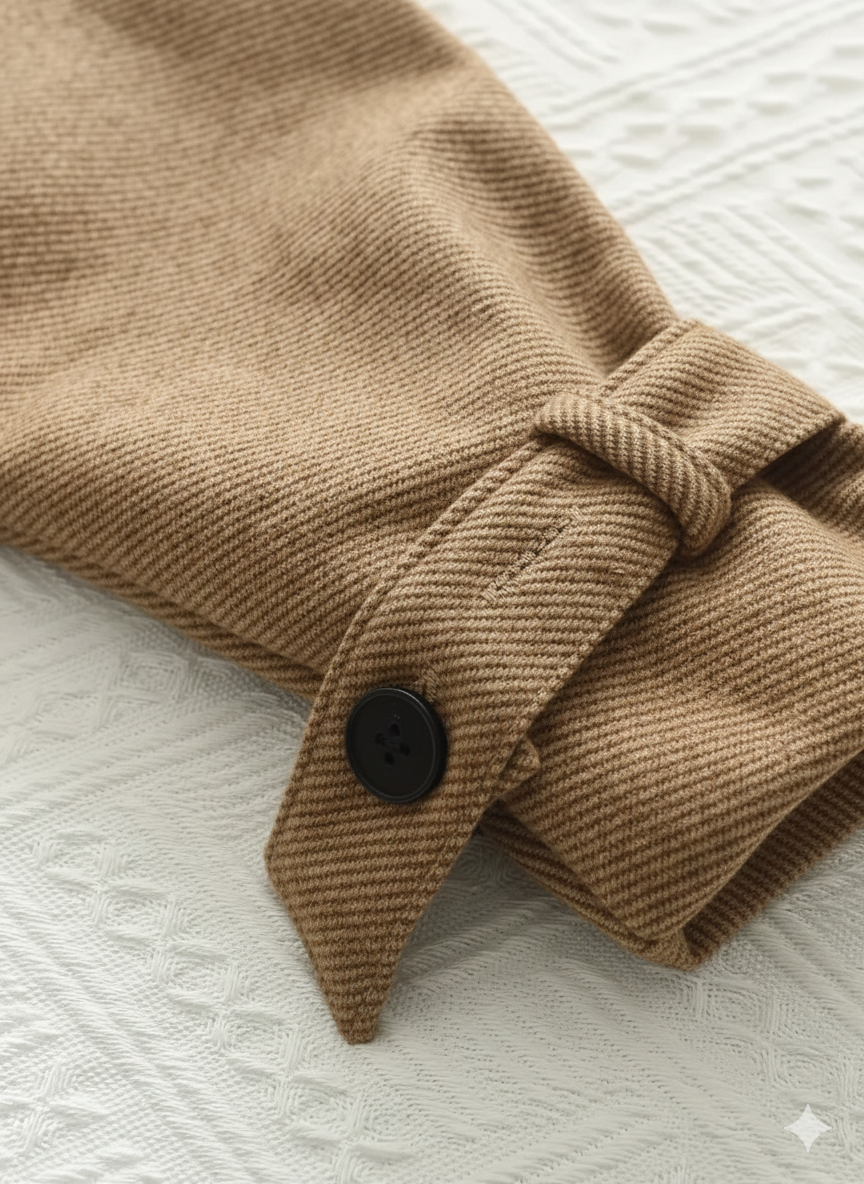 Girls' Autumn/Winter Casual Tweed Lapel Coat and Retro Pleated Skirt Two-Piece Set