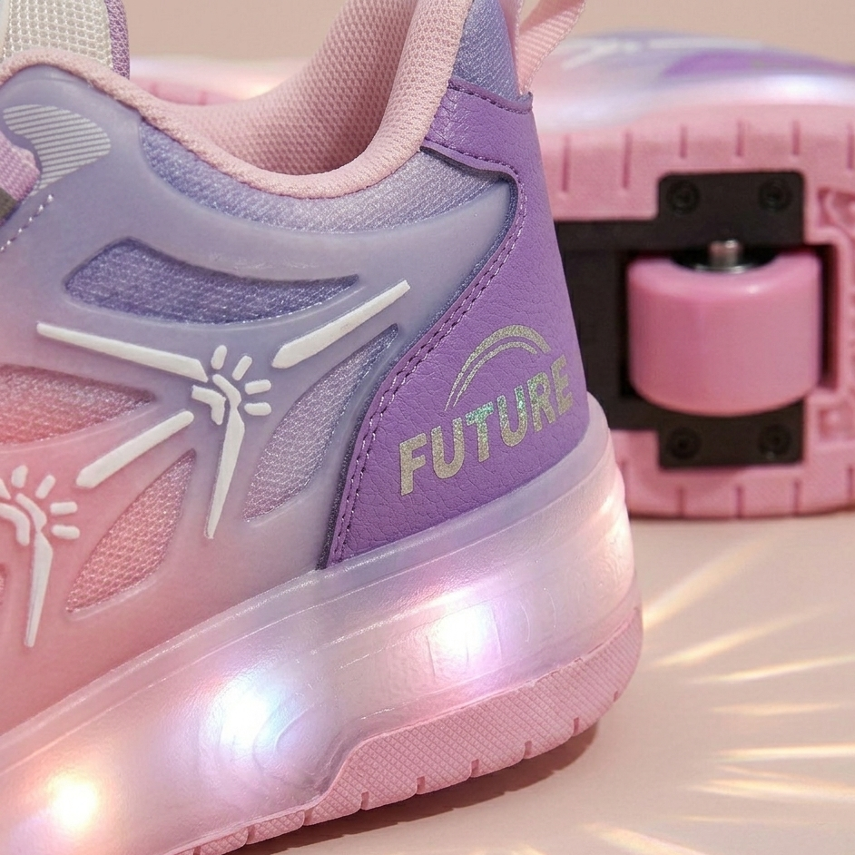 Kids LED Roller Sneakers with Wheels – Light-Up Sport Shoes