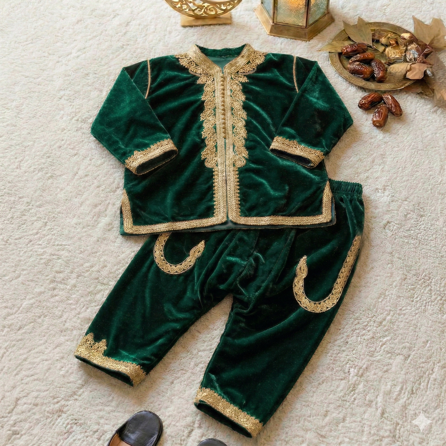 Jabador élégant en velours pour garçon – Parfait pour l'Aïd et les occasions spéciales