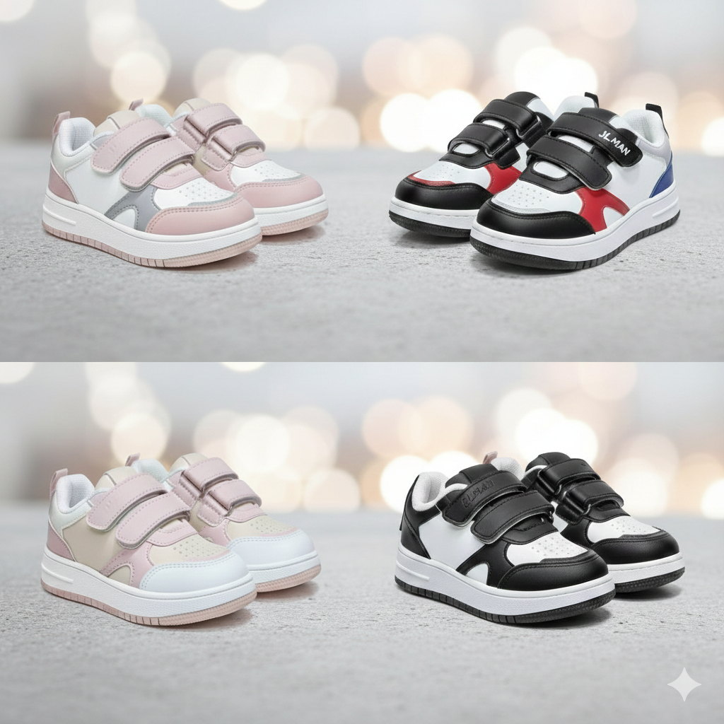 Kids Casual Sneakers with Velcro Closure – Stylish & Comfortable