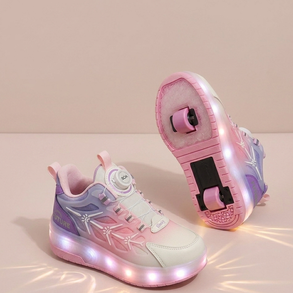 Kids LED Roller Sneakers with Wheels – Light-Up Sport Shoes