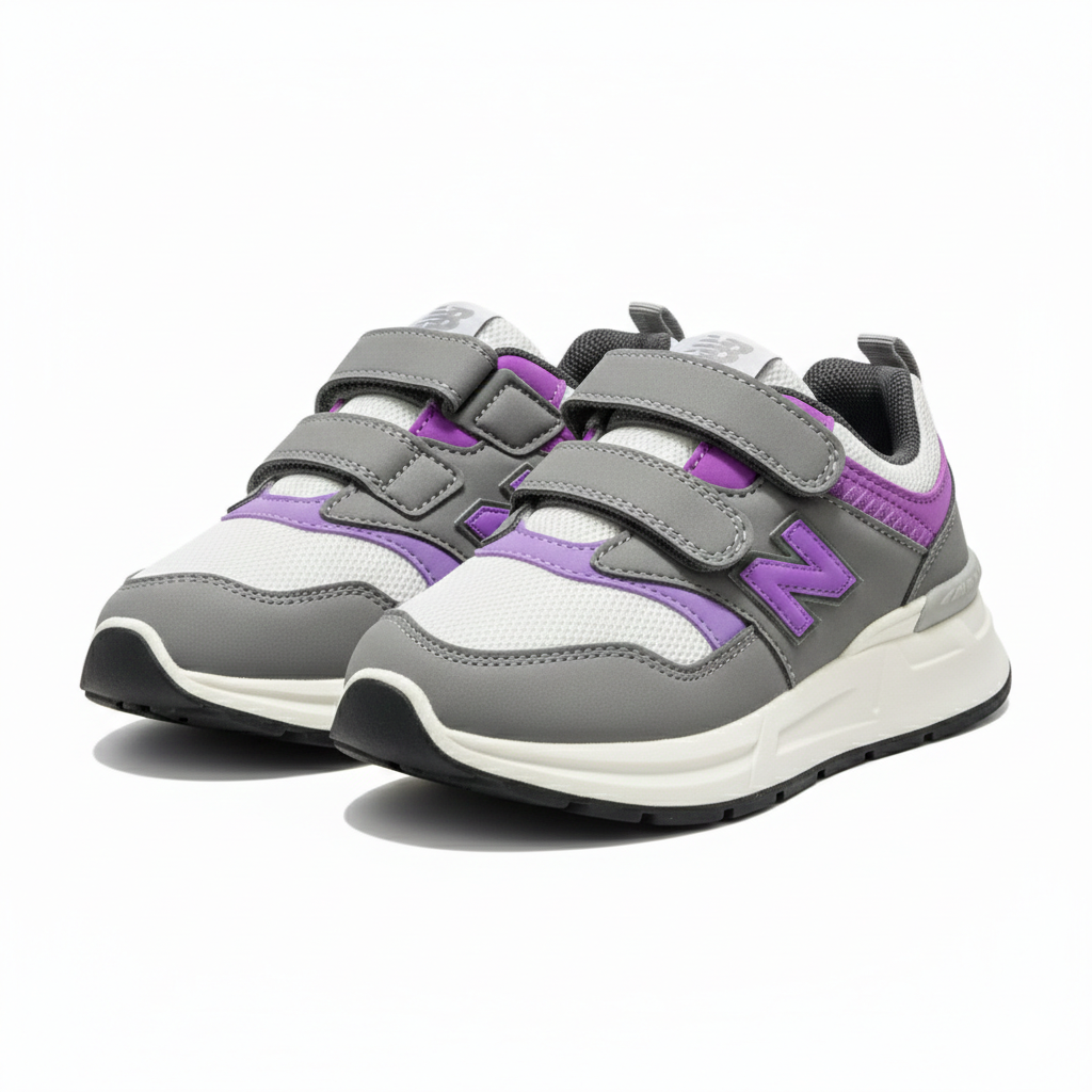 Kids Trendy Chunky Sneakers with Velcro & Lace Closure – Comfortable Everyday Shoes for Boys & Girls