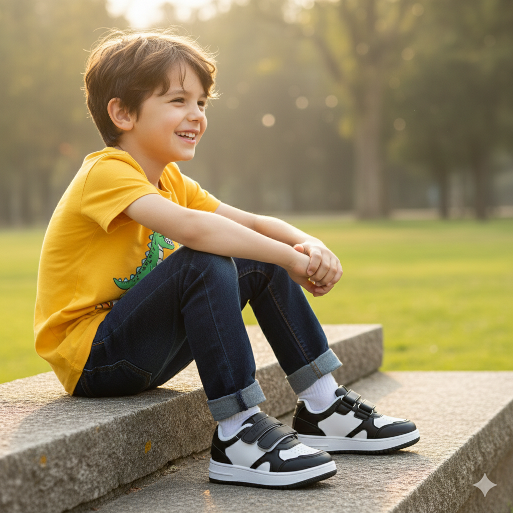 Kids Casual Sneakers with Velcro Closure – Stylish & Comfortable