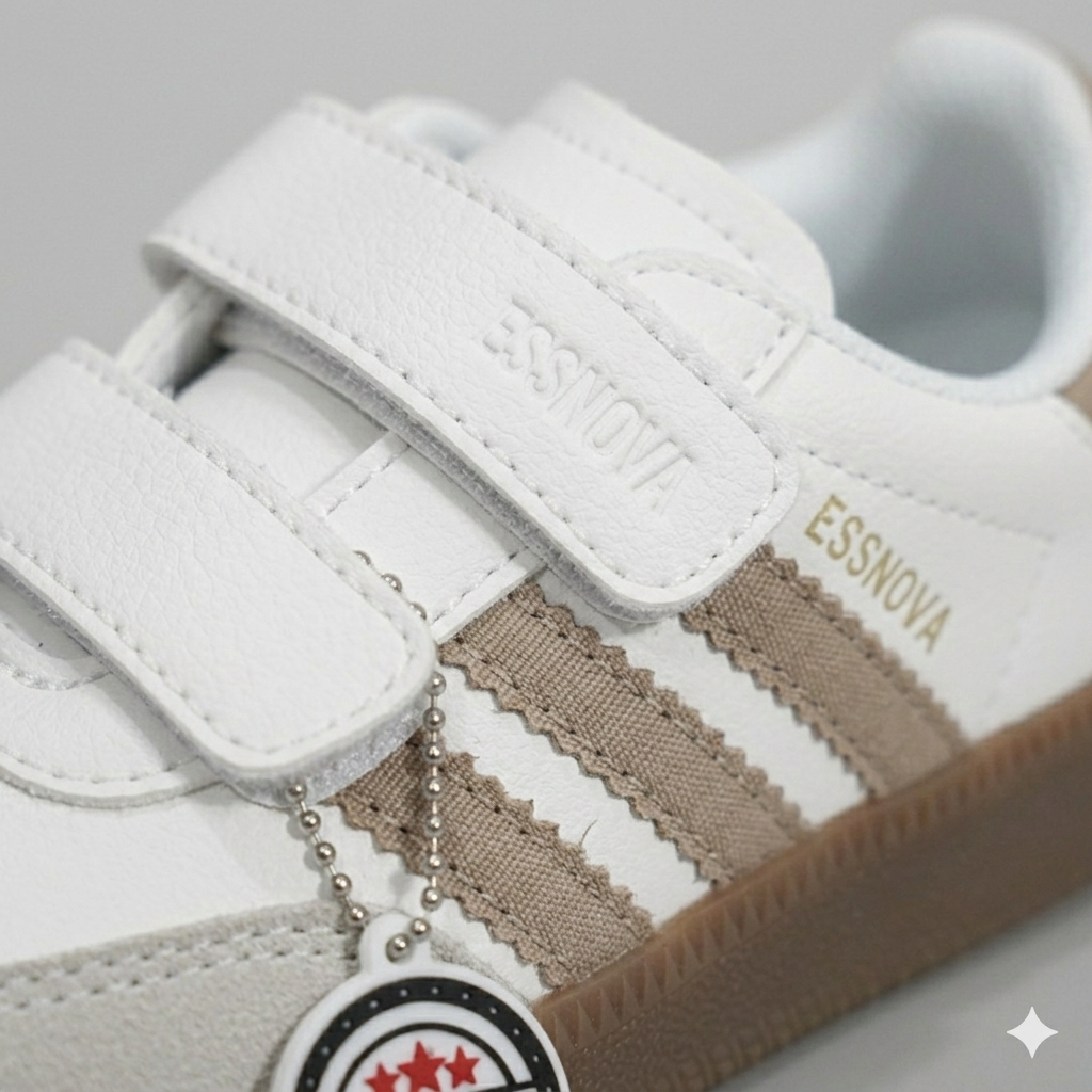 Baskets décontractées unisexes pour enfants avec brides Velcro – Chaussures antidérapantes pour tous les jours