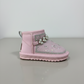 Kids Winter Glitter Boots with Pearls – Warm Fur Lined Non-Slip Ankle Shoes for Girls,