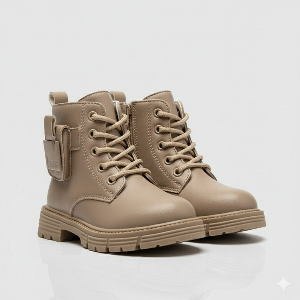 Girls'  boots: snug lace-up fit, lugged sole