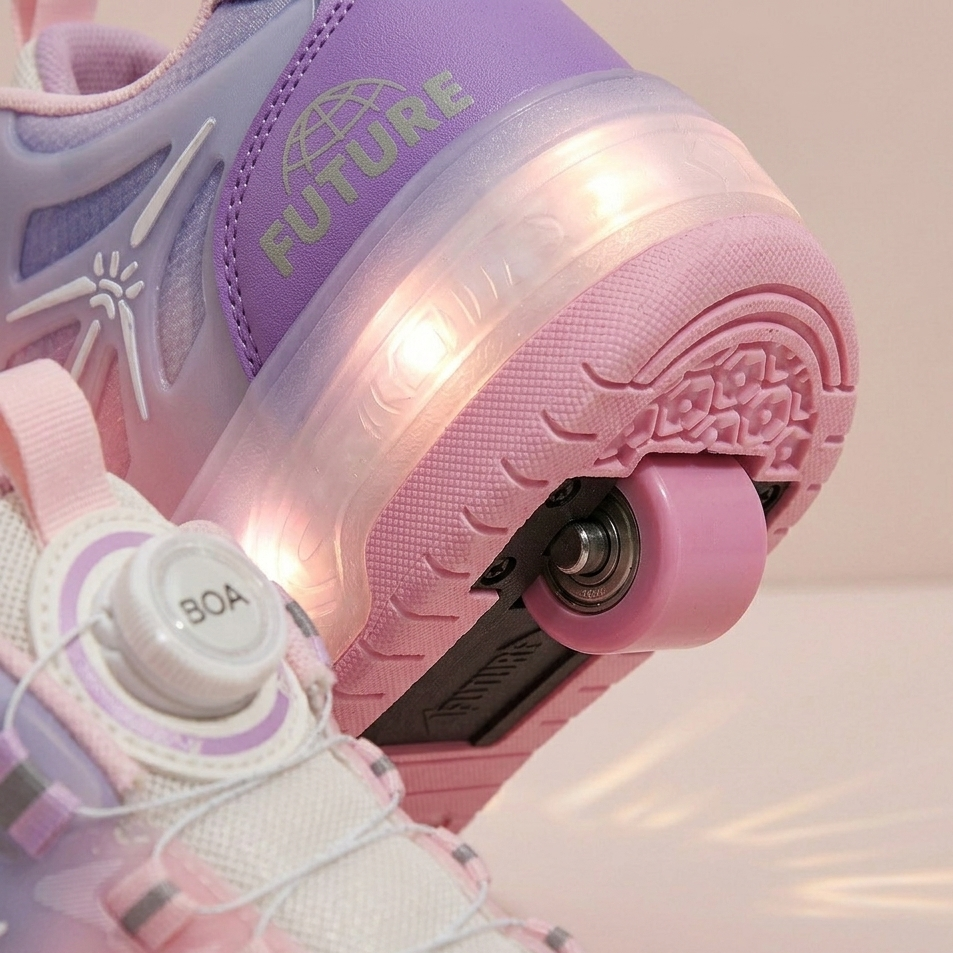 Kids LED Roller Sneakers with Wheels – Light-Up Sport Shoes