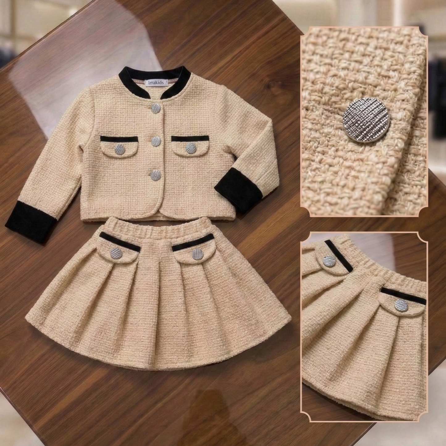 Ensemble veste et jupe élégantes  pour filles – Tenue de soirée classique