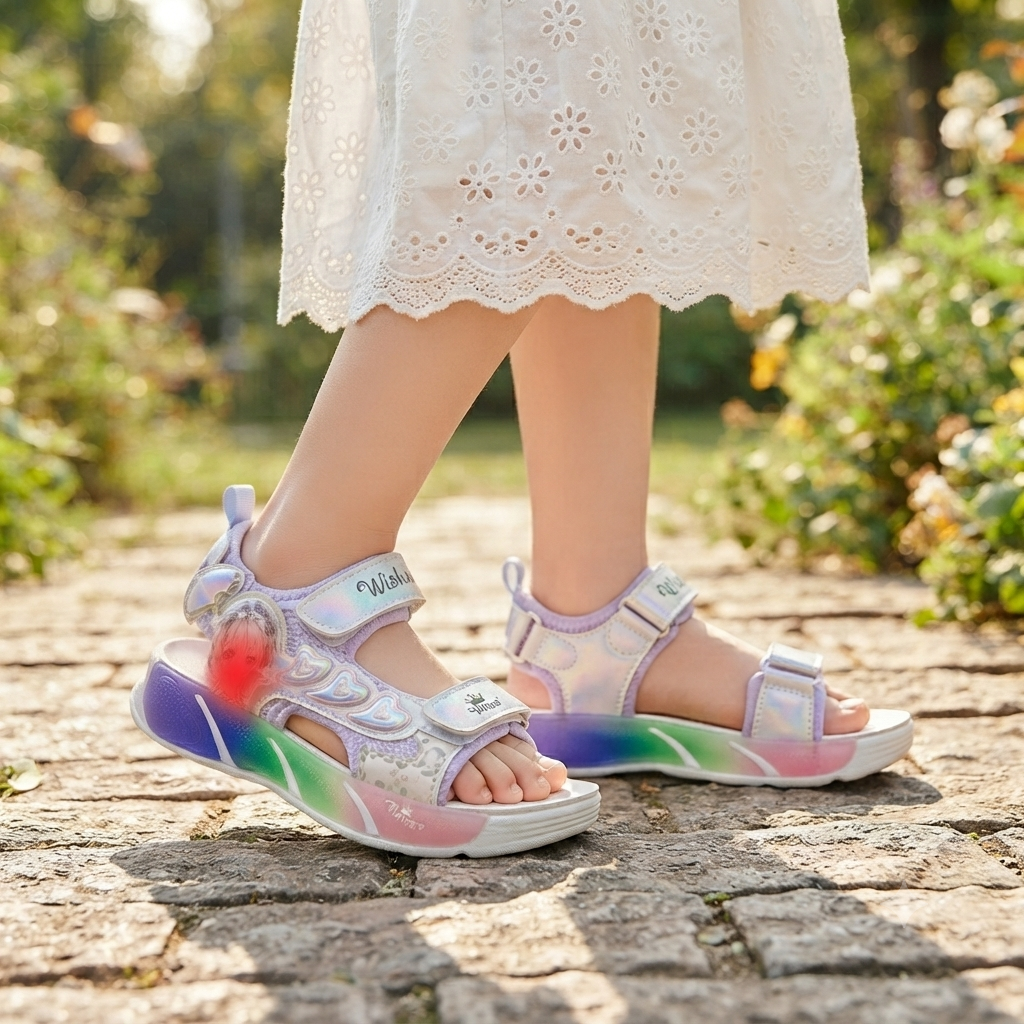 Girls LED Light-Up Sports Sandals – Cute Cartoon Heart Design | Lightweight, Soft & Adjustable Summer Sandals (Copy)