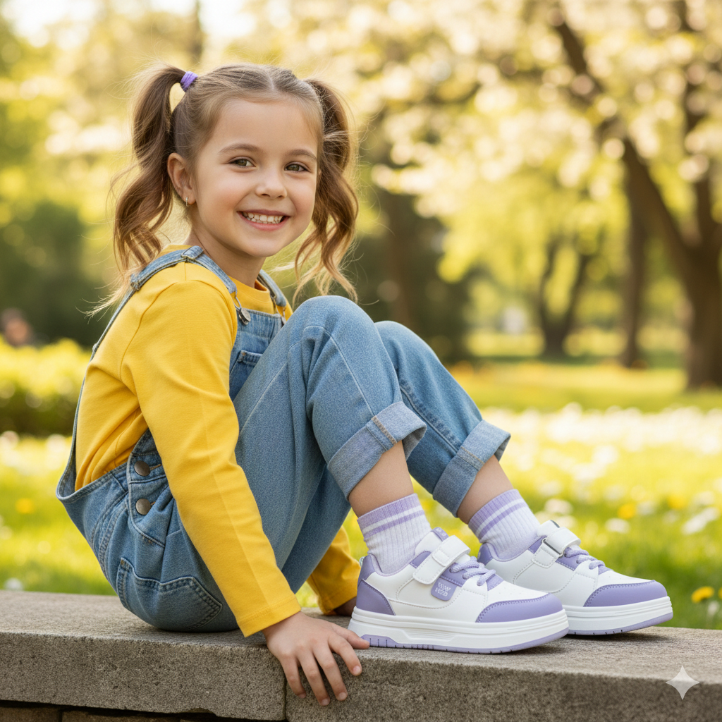 Kids Chunky Sneakers – Lightweight Platform Shoes with Velcro & Laces