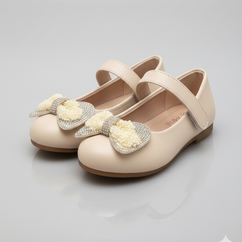 Chaussures Mary Jane à nœud de princesse – Élégance et brillance pour petites filles ✨
