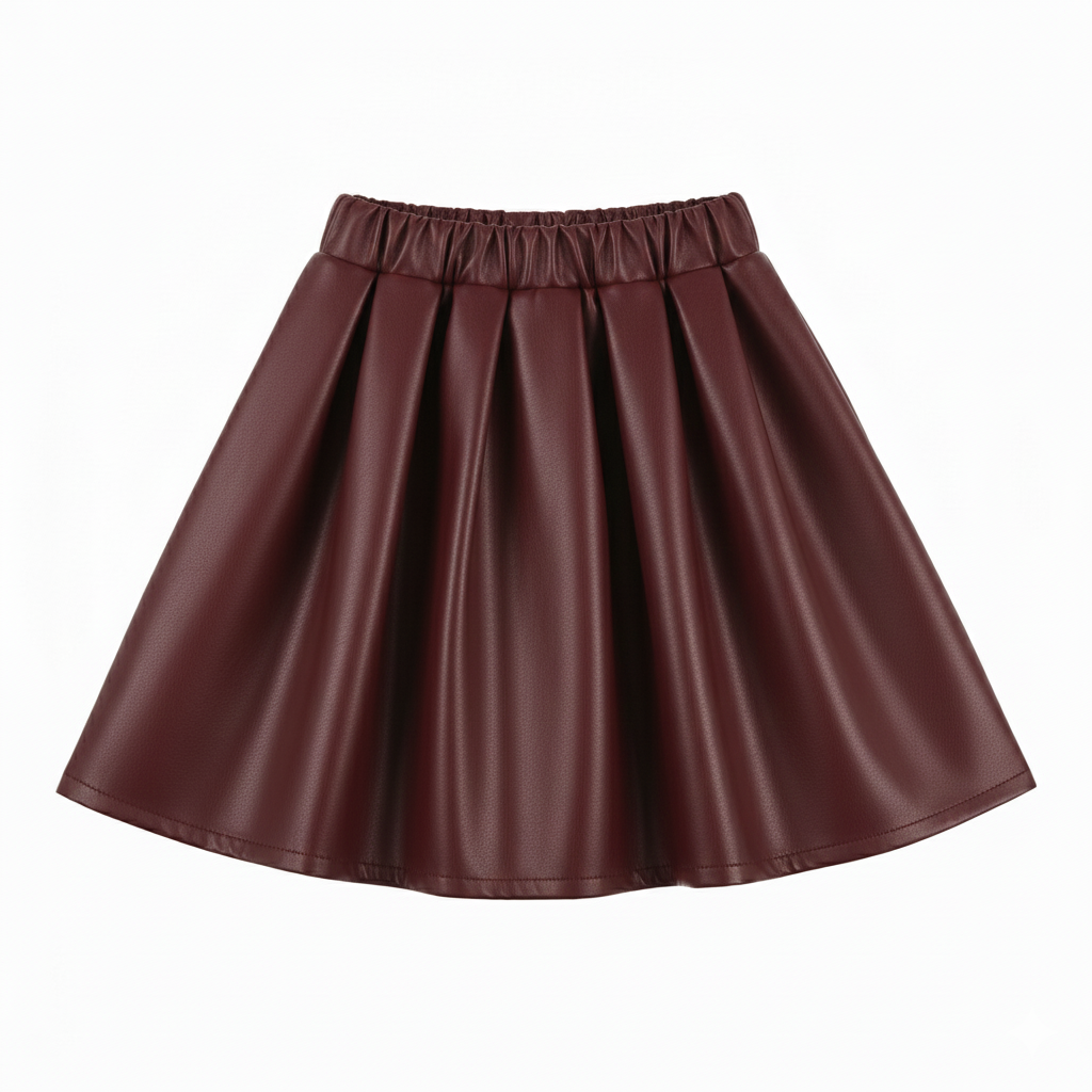 Ensemble d'hiver élégant pour fille : gilet en fausse fourrure, haut à manches bouffantes, jupe plissée et béret assorti