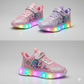 Girls Glitter Velcro Sneakers - Fast On, Strap+Laces Secure