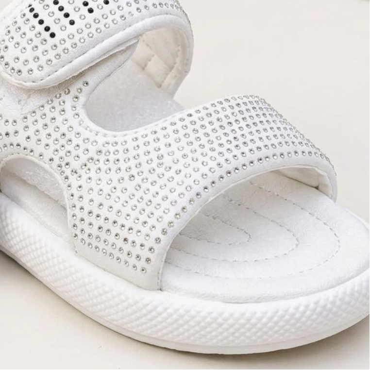 Sandales Confort Scintillantes pour Fille avec Brides Réglables