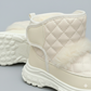 Bottes de neige d'hiver pour tout-petits – Bottines chaudes doublées de fausse fourrure avec tige matelassée, chaussures d'extérieur résistantes à l'eau avec semelle souple antidérapante pour filles et garçons