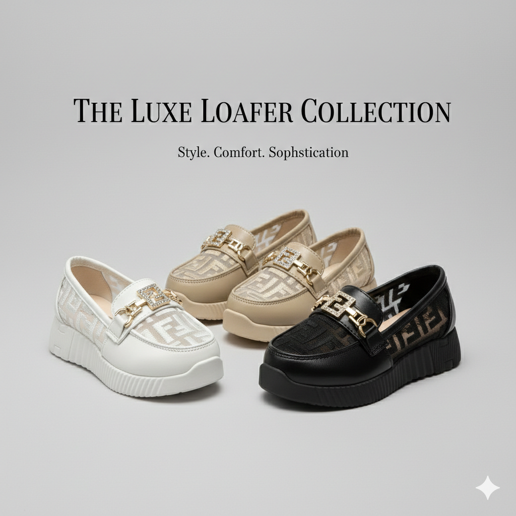 Mocassins tendance pour filles avec semelle épaisse et détails dorés