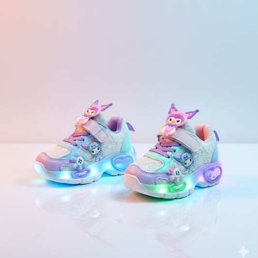 Chaussures de sport Kuromi pour enfants, nouvelles chaussures de course lumineuses et respirantes pour filles, printemps 2025