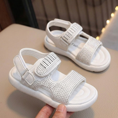 Girls’ Sparkle Comfort Sandals with Adjustable Straps