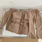 Stylish Winter Outfit for Kids – Puffer Jacket with Belt & Corduroy Pants