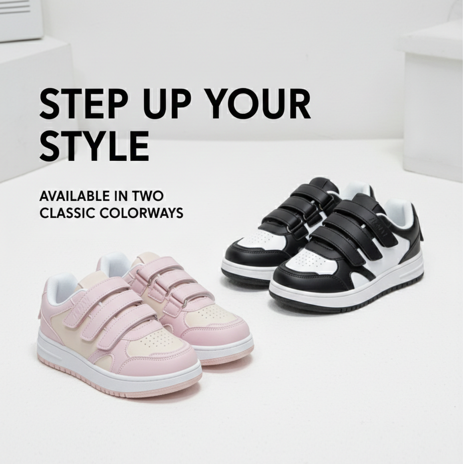 Kids Casual Sneakers with Velcro Closure – Stylish & Comfortable