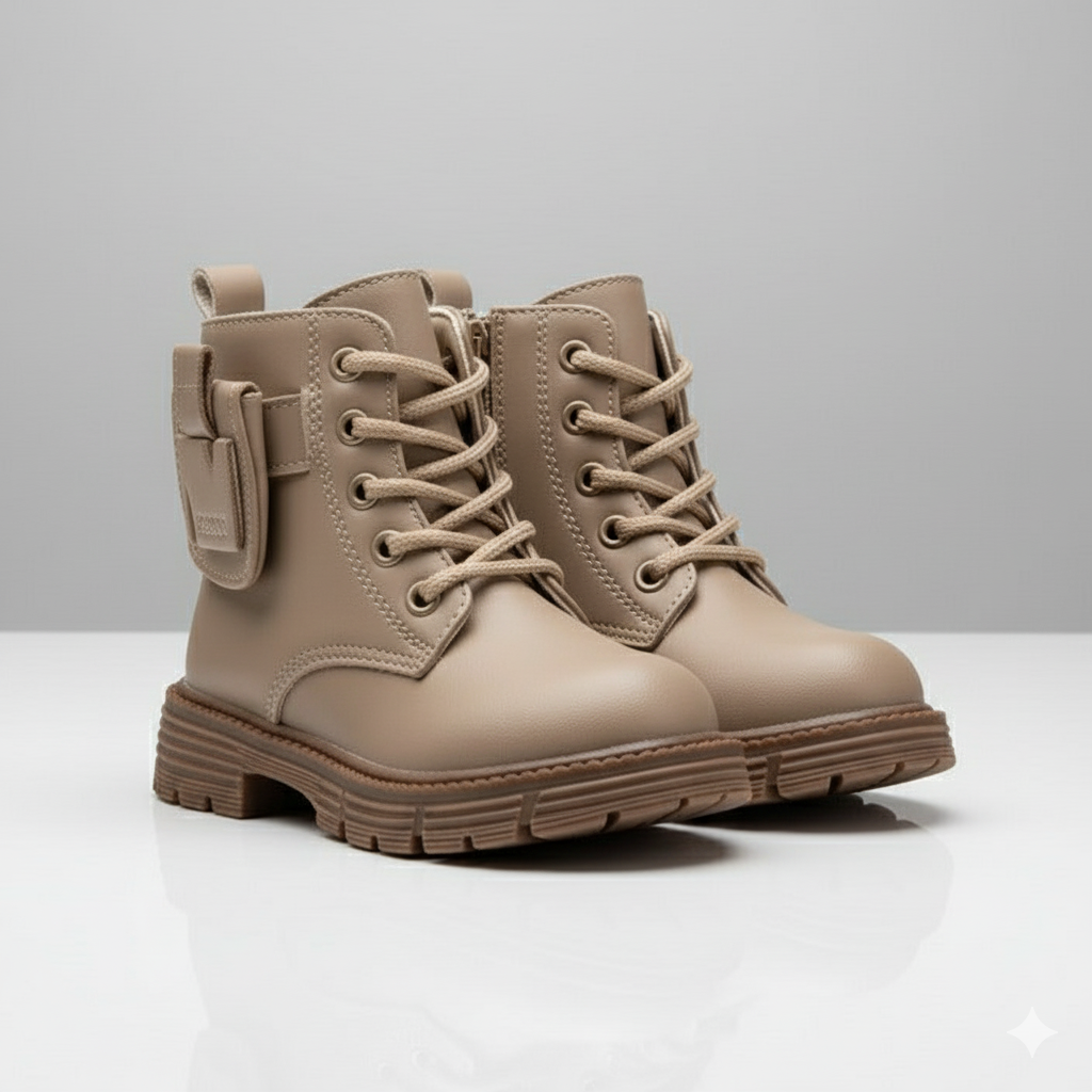 Girls'  boots: snug lace-up fit, lugged sole