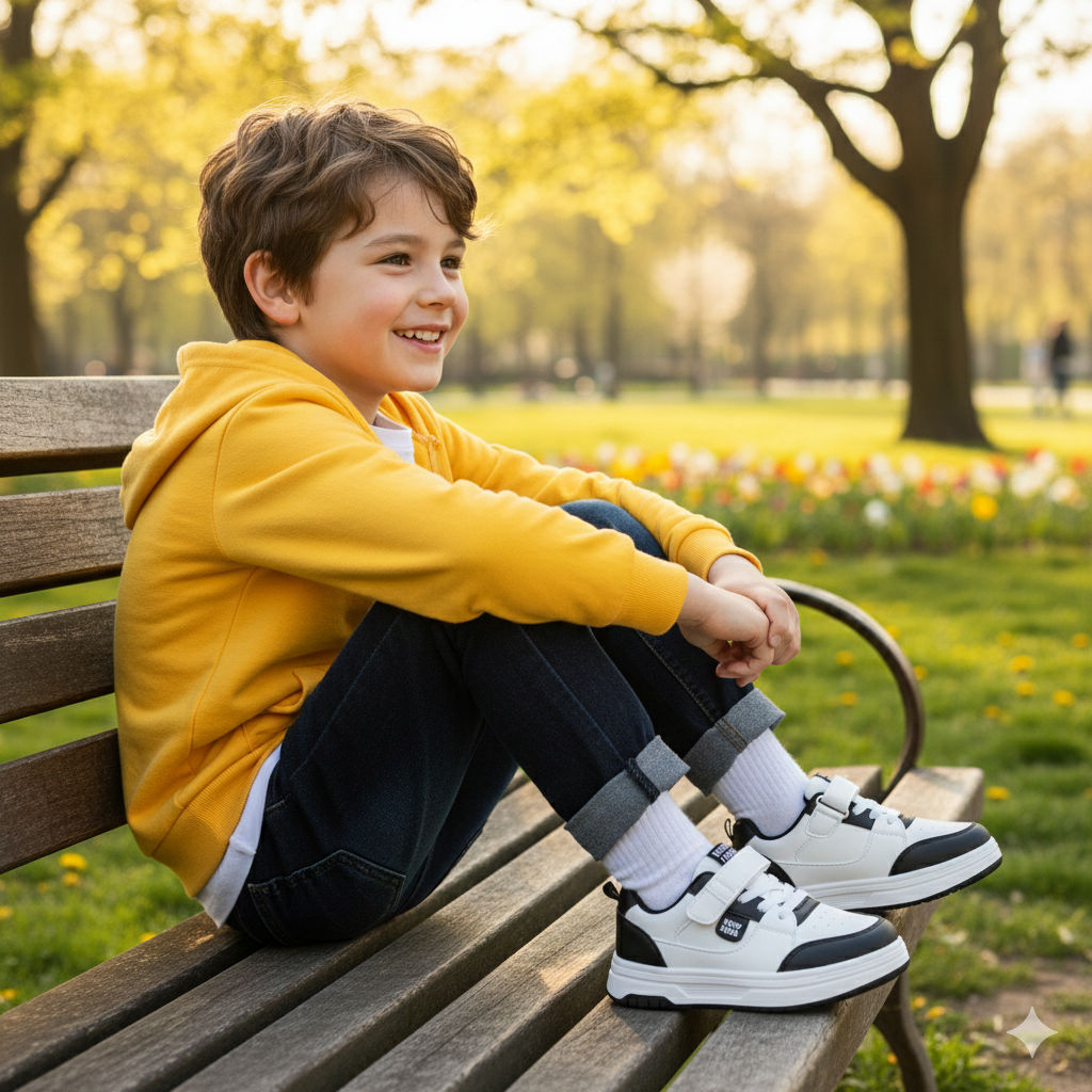 Kids Chunky Sneakers – Lightweight Platform Shoes with Velcro & Laces