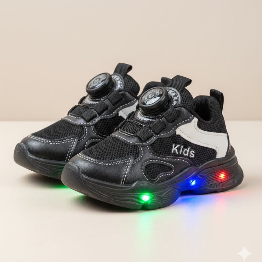 Kids LED Light-Up Sneakers with Dial Closure – Comfortable & Stylish Everyday Shoes