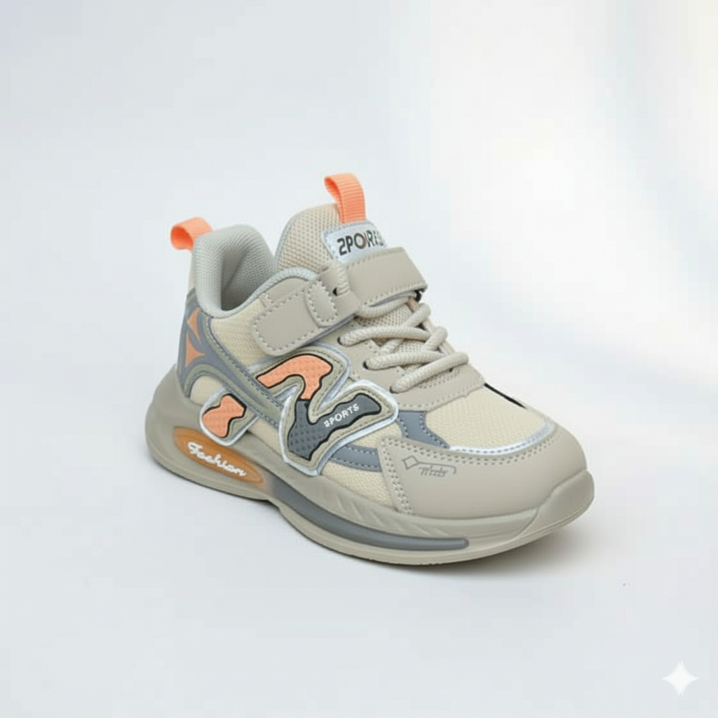 Boys Sport Sneakers: Quick On, Strap+Laces Stay Put