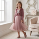 Girls' Enchanted Dusty Rose Tulle Dress & Faux Fur Vest 2-Piece Set