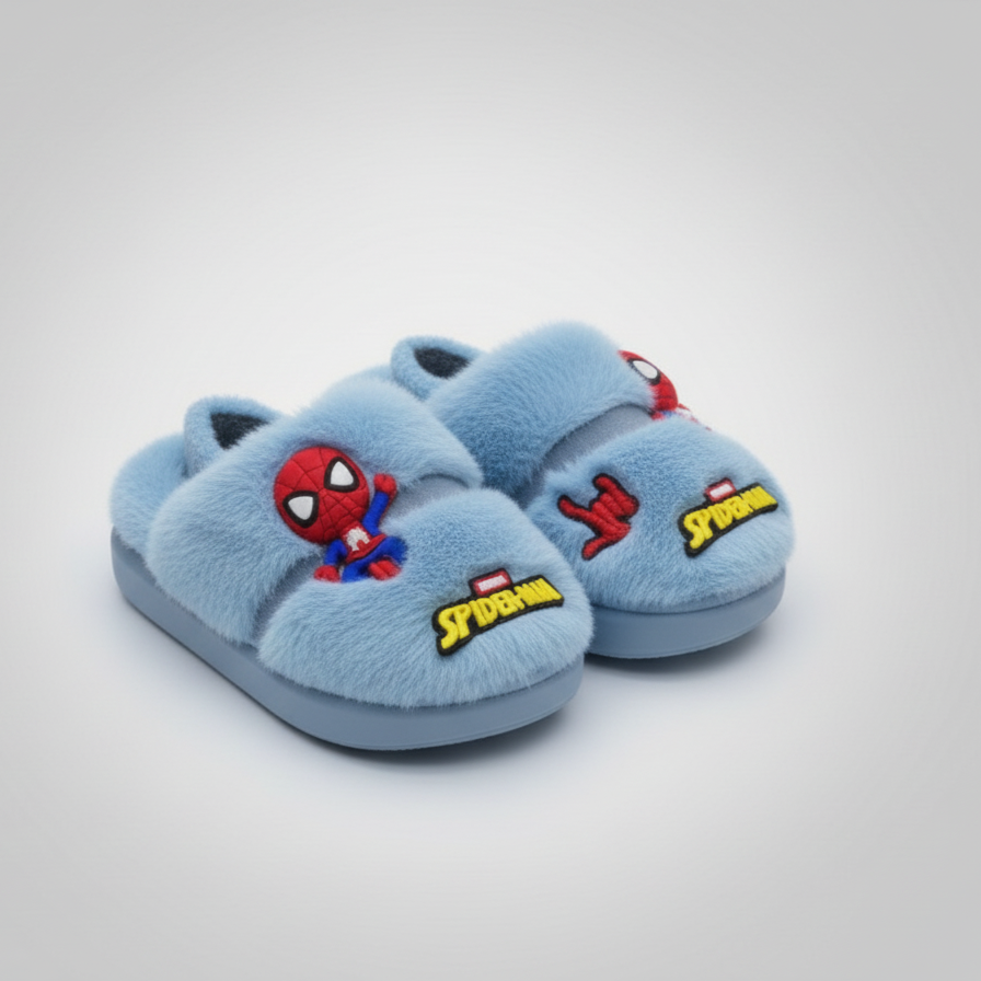 Spider-Man Slippers: Warm Plush, Closed-Toe Protection