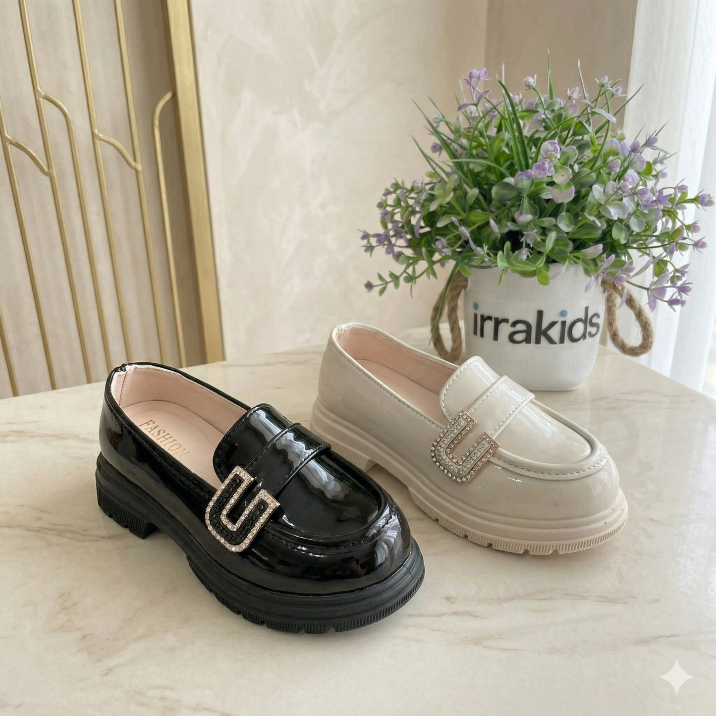 "Stylish loafers for girls - a luxurious touch to a sophisticated look!"