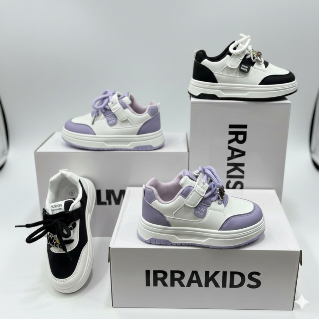 Kids Chunky Sneakers – Lightweight Platform Shoes with Velcro & Laces