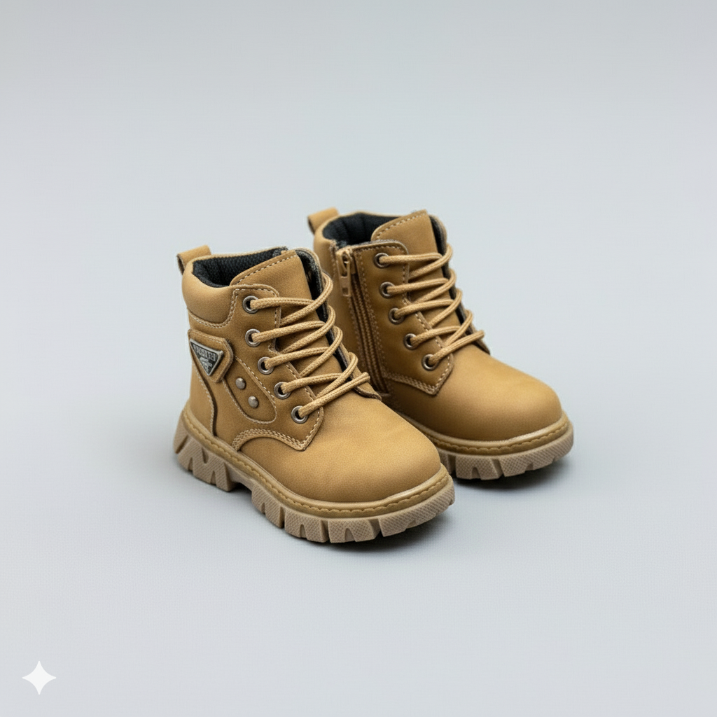 Bottines pour garçon : antidérapantes, fermeture éclair latérale à enfilage rapide 