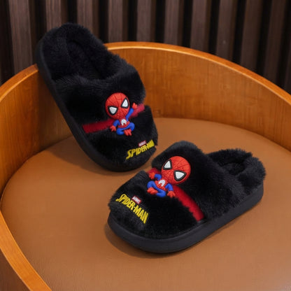 Spider-Man Slippers: Warm Plush, Closed-Toe Protection
