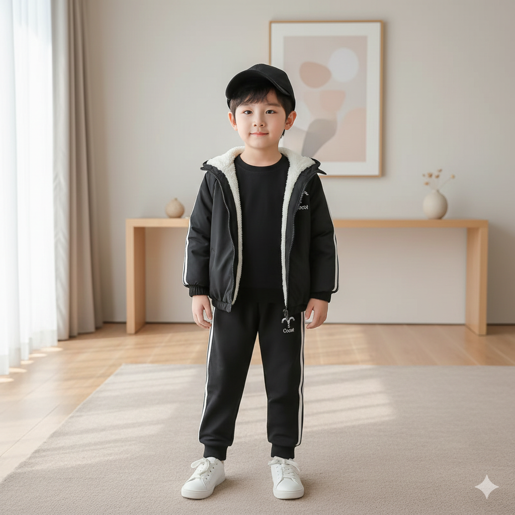 Ensemble unisexe 2 pièces pour enfants – Haut et pantalon en coton doux, tenue décontractée et confortable pour garçons et filles