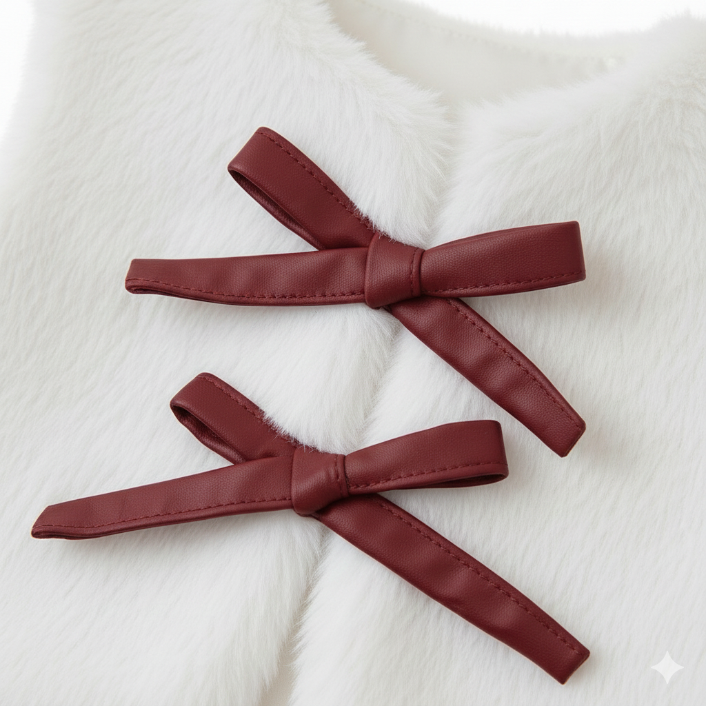 Ensemble d'hiver élégant pour fille : gilet en fausse fourrure, haut à manches bouffantes, jupe plissée et béret assorti