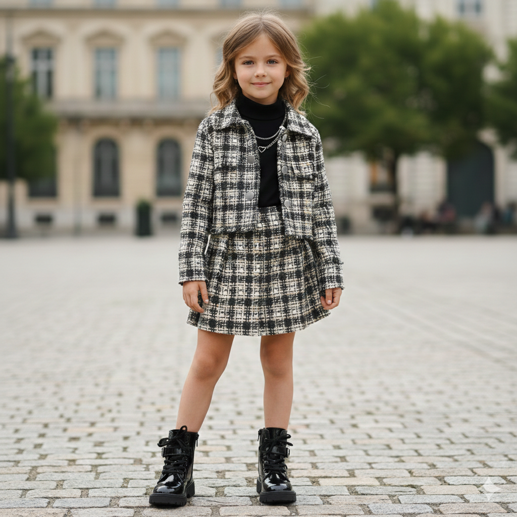 Ensemble 3 pièces à carreaux classiques