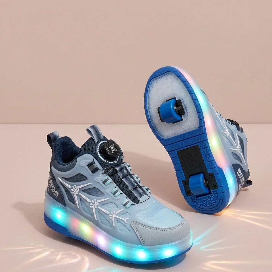 Kids LED Roller Sneakers with Wheels – Light-Up Sport Shoes