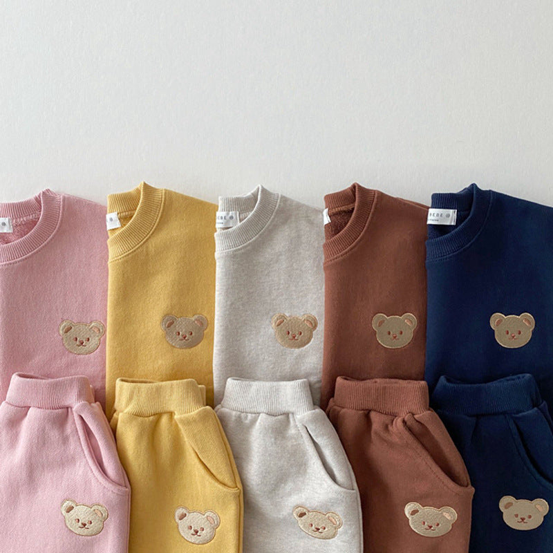 2 piece Teddy Bear Hug: Cozy Cotton Tracksuit Set for Kids - Unisex