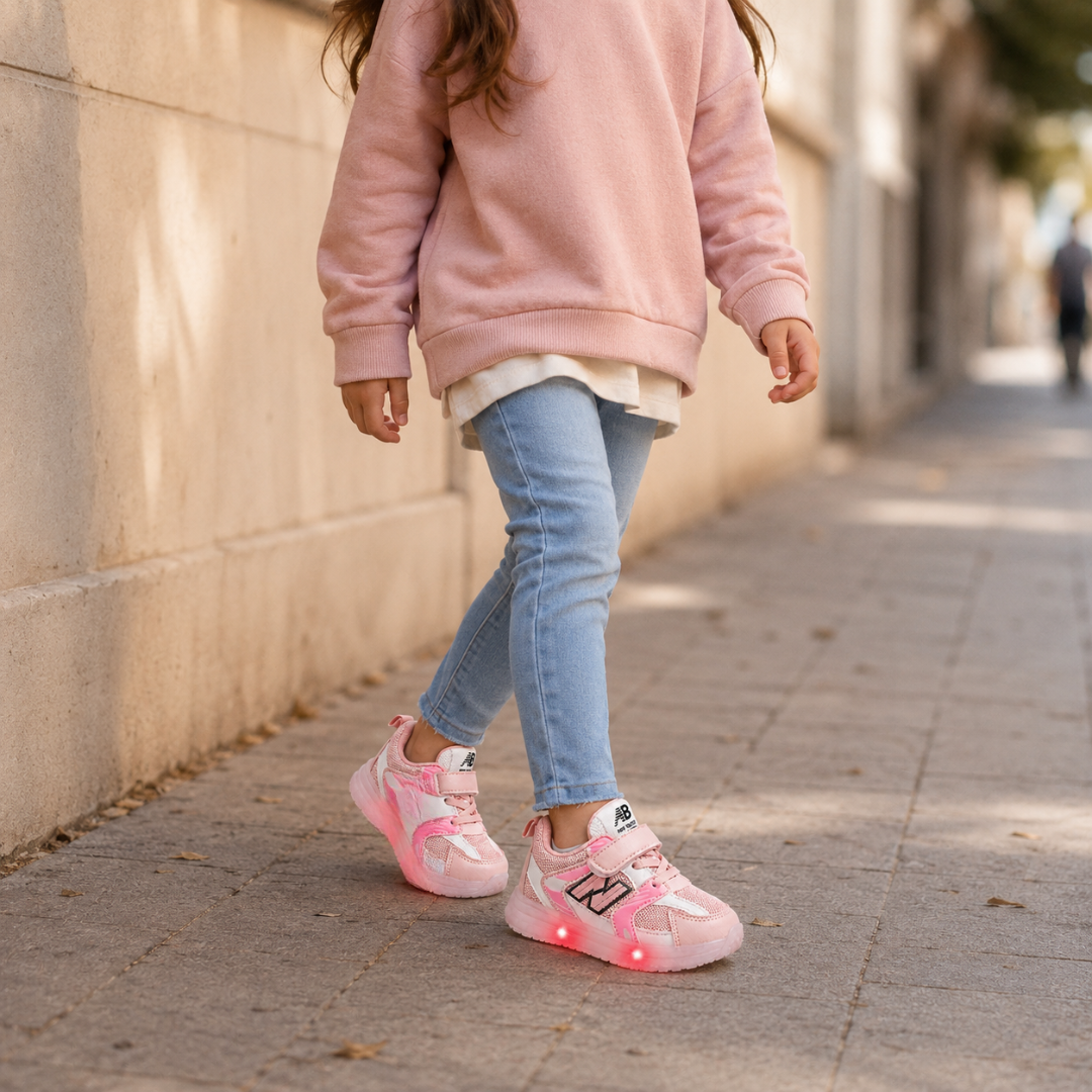 Kids’ LED Light-Up Sneakers with Adjustable Velcro Strap