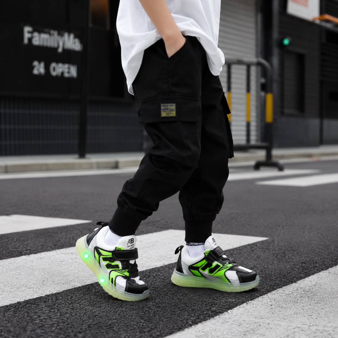 Kids’ LED Light-Up Sneakers with Adjustable Velcro Strap