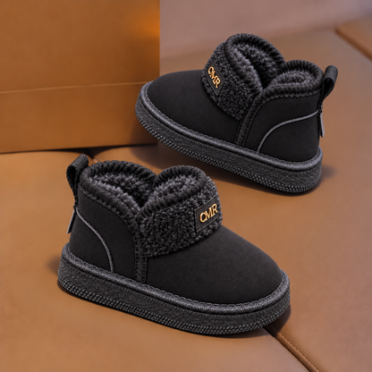 Kids’ Cozy Fleece-Lined Winter Ankle Boots with Suede-Look Finish, Teddy-Textured Cuff and Classic Everyday Style