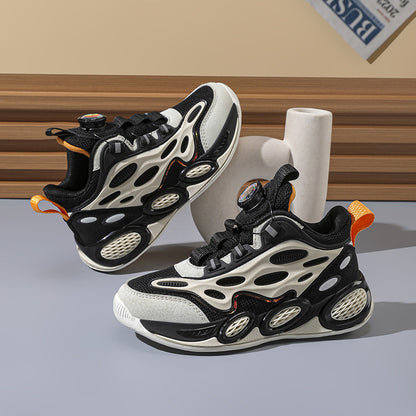 2025 Boys’ Mesh Sneakers – Breathable Lightweight Running Shoes with Rotating Buckle, Wear-Resistant Sports Shoes for Spring & Autumn