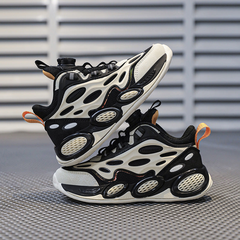 Baskets en maille pour garçon 2025 – Chaussures de course légères et respirantes avec boucle rotative, chaussures de sport résistantes à l'usure pour le printemps et l'automne