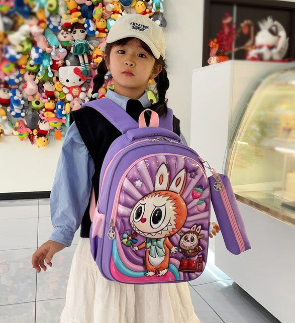 Sac à dos d'école pour enfants Labubu 2025 – Sac d'école coréen grande capacité pour garçons et filles, maternelle et primaire