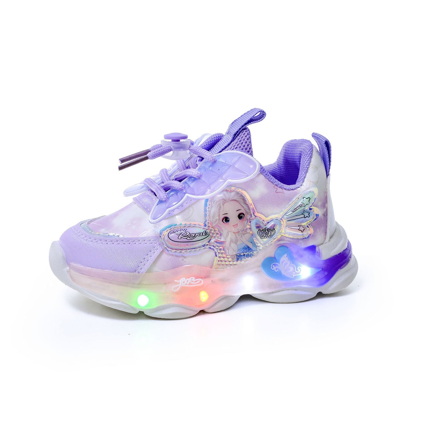 Chaussures de sport princesse avec papillon à LED brillantes pour filles – Collection printemps 2025