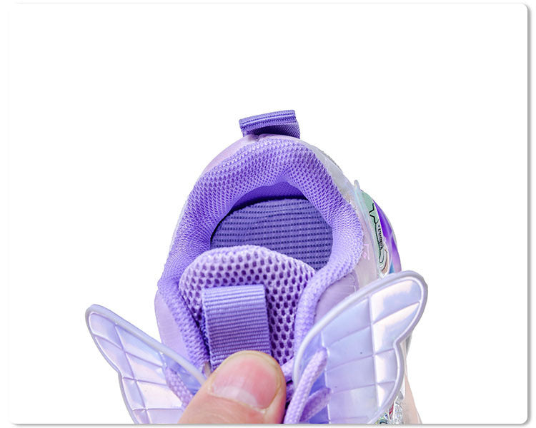 Chaussures de sport princesse avec papillon à LED brillantes pour filles – Collection printemps 2025