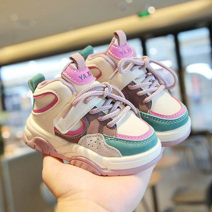 Autumn Children's High-Top Lightweight Sneakers – Soft-Soled Fashion Basketball Shoes for Boys & Girls - IRRAKIDS