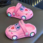 Children's Summer Cartoon Car Slippers – Luminous, Non-Slip, Soft Sole, Closed-Toe Hole Shoes for Boys & Girls